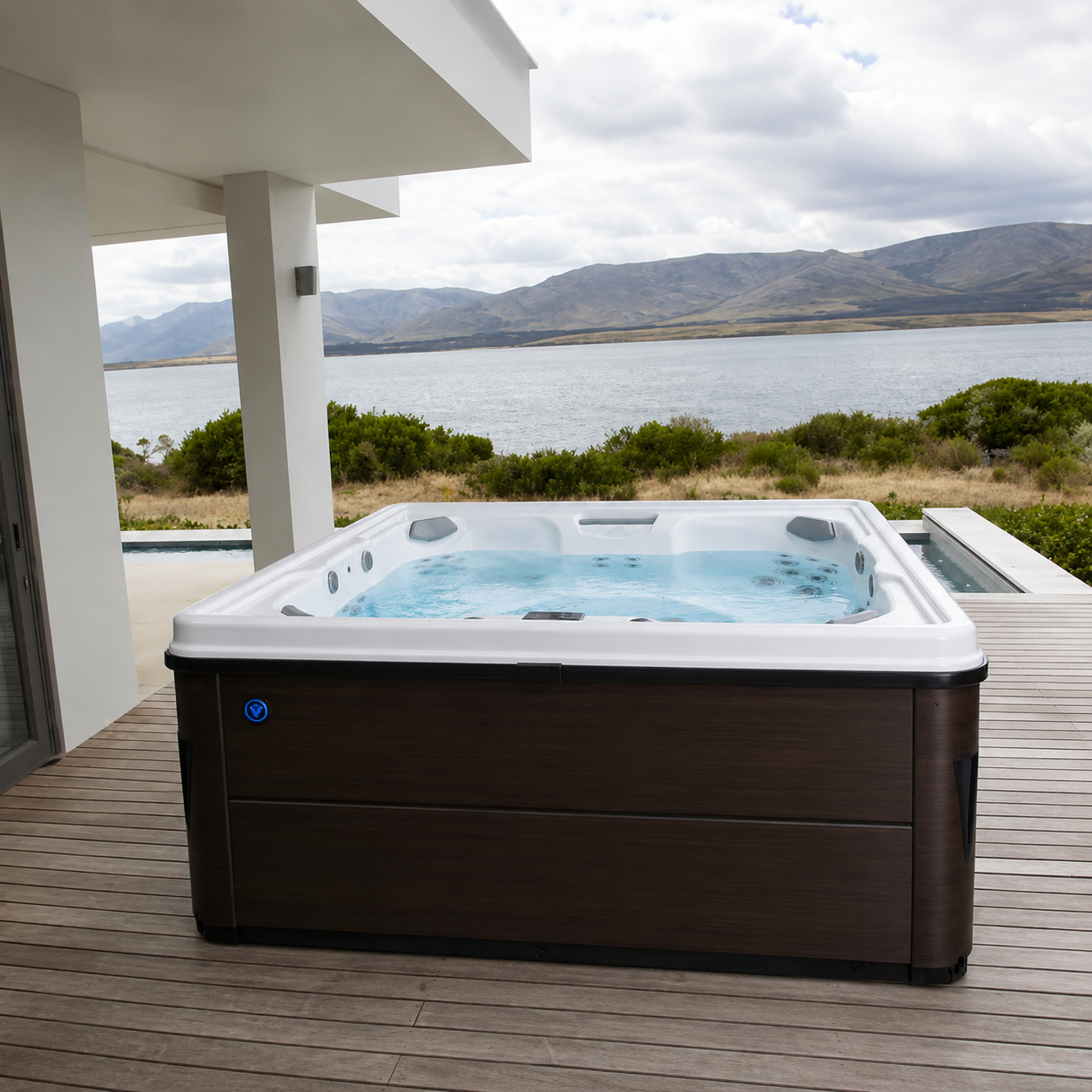 Viking Spa overlooking a lake